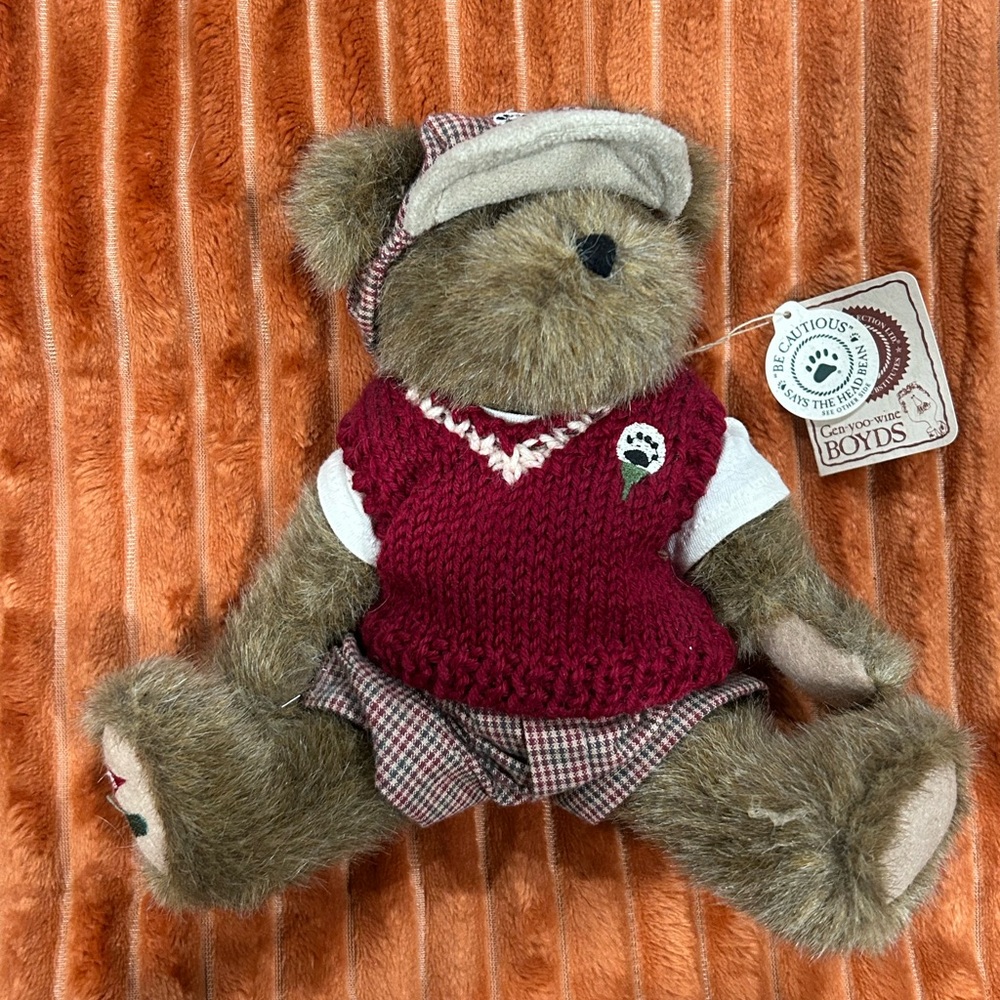 Gen Yoo Wine Boyd's Bear TJ's Best Dressed Plush Golfer Teddy Bear